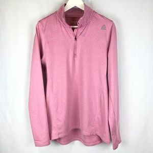 Reebok Pink 1/4 Zip Long Sleeve T-Shirt
